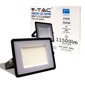 SKU 21767 VT-106-BV-TAC PRO Faro LED SMD Chip Samsung 100W 115LM/W Colore Nero 6500K IP65