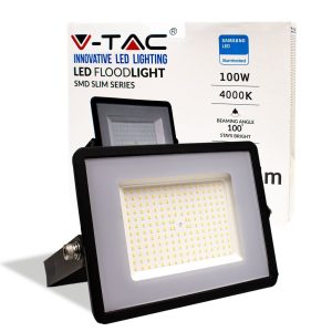SKU 21413 VT-100-B  V-TAC PRO Faro LED SMD Chip Samsung 100W Colore Nero 4000K IP65