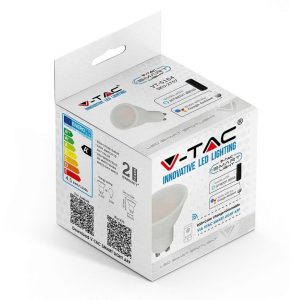 SKU 2757 VT-5164 V-TAC Faretto LED GU10 4,5W Satinato Compatibile con Google Home e Amazon Alexa Tramite App V-Tac Smart RGB