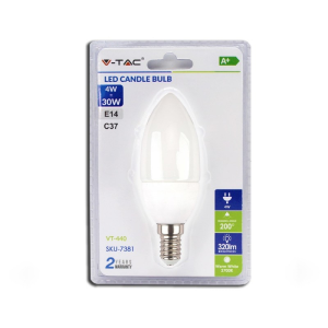 V-TAC VT-440 Lampadina LED E14 4W a Candela 4000K (Blister 1 Pezzo) - SKU 7382