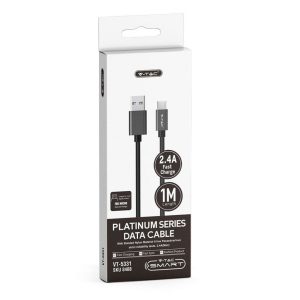 SKU 8488 VT-5331  V-TAC Cavo da Micro-USB a USB-A 1m Ricarica Rapida 2.4A Platinum Series Cavo Antigroviglio in Corda Colore