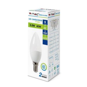 SKU 42411 VT-1855V-TAC Lampadina LED E14 5,5W Candela 6400K