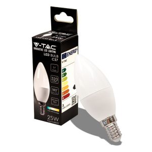 SKU 214122 LUCE 6500K BINACA  VT-1818-N  V-TAC Lampadina LED E14 3,7W Candela