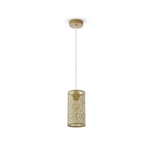 SKU 3824 VT-7131-CG  V-TAC Lampadario LED a Cilindro Alveolare in Metallo Satinato con Portalampada E27 Colore Oro Champagne