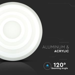 SKU 3911 VT-85-3D  V-TAC Lampadario LED con Montaggio a Plafone 85W con 3 Anelli Colore Bianco 4000K Dimmerabile