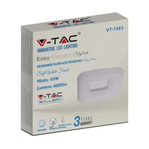 SKU 213971 VT-7463  V-TAC Plafoniera LED  40W con Telecomando Cambio Colore 3 in 1 Corpo Bianco Dimmerabile