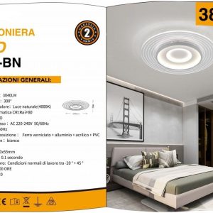 PLAFONIERA  A LED DA SOFFITTO TONDA 38W LUCE 4000K