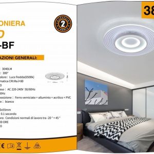 PLAFONIERA A LED DA SOFFITTO TONDA 38W LUCE 6400K