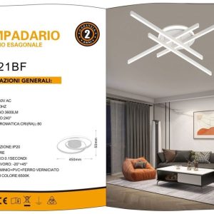 PLAFONIERA DA SOFFITTO A LED 45W LUCE 6500K LUMEN 3600