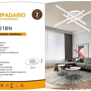 PLAFONIERA DA SOFFITTO A LED 45W LUCE 4000K LUMEN 3600