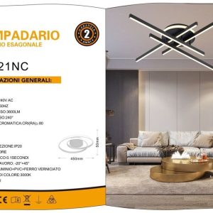 PLAFONIERA DA SOFFITTO A LED 45W LUCE 3000K LUMEN 3600