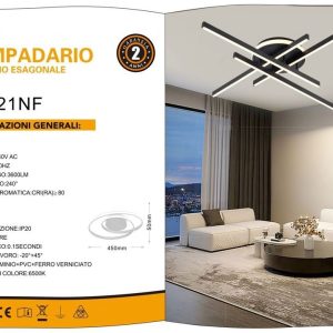 PLAFONIERA DA SOFFITTO A LED 45W LUCE 6500K LUMEN 3600