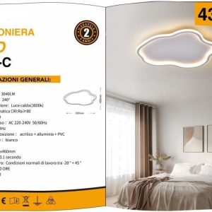 PLAFONIERA DA SOFFITTO A LED 43W LUCE 30000K LUMEN 3040