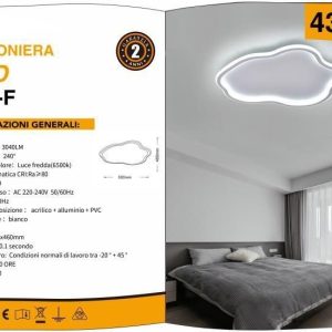 PLAFONIERA DA SOFFITTO A LED 43W LUCE 6500K LUMEN 3040