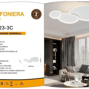 LUCE 300K 4000 6500K PLAFONIERA DA SOFFITTO A LED 100 W  TELECOMANDO LUMEN 8000