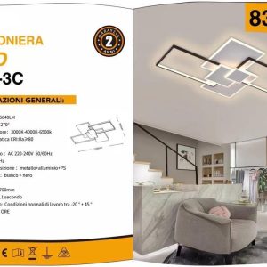LUCE 300K 4000 6500K DA SOFFITTO A LED 83W  LUCE 300K 4000 6500K TELECOMANDO LUMEN 6640
