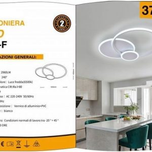 PLAFONIERA  LUCE 6500K  LED 37W DA SOFFITTO  LUMEN 2960