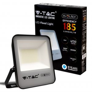 SKU 20449 30w 4000k naturale  157LM/W VT-30185 V-TAC PRO FARO LED CHIP SAMSUNG COLORE NERO IP65