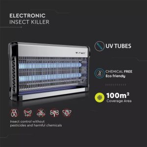 SKU 11181 Zanzariera Elettrica  con Tubi T8 UV 2*15W 100mq VT-3230 -TAC