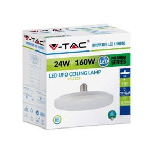 SKU 7161 VT-2124  V-TAC Lampadina LED E27 24W 110LM/W UFO F200 3000K
