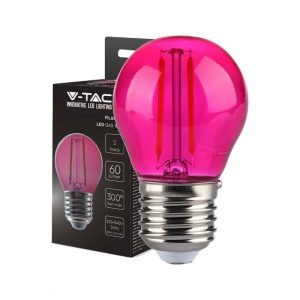 2W LUCE  Rosa SKU 217410  V-TAC Lampadina LED E27  G45 Filamento