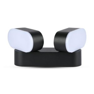 SKU 8293 VT-814  V-TAC Lampada LED da Muro Ovale 12W 110LM/W Colore Nero con Doppia Testa Ruotabile 3000K IP65