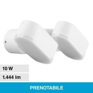 SKU 218292 VT-814-W V-TAC Lampada LED da Muro Ovale 12W 110LM/W Colore Bianco con Doppia Testa Ruotabile 3000K IP65