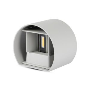 SKU 7083 VT-756  V-TAC Lampada LED da Muro Arrotondata Doppio LED COB 6W 110LM/W Fascio Luminoso Regolabile 3000K IP65
