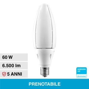 60W  luce 6400k BIANCA   V-TAC PRO Lampadina LED Chip Samsung E40  Oliva
