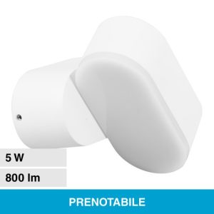 SKU 218287 luce 4000k  VT-816-W-N  V-TAC Lampada LED da Muro Ovale 5W 110LM/W Colore Bianco con Testa Ruotabile IP65