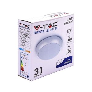 SKU 806 VT-17 V-TAC PRO Plafoniera LED Chip Samsung Rotonda 17W con Batteria di Emergenza Colore Bianco 4000K