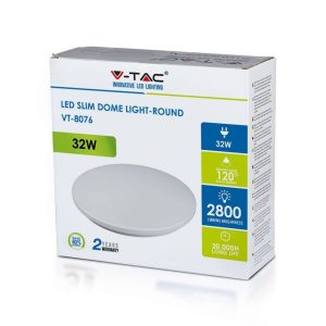SKU 1440  32W LUCE 3000K  VT-8076RD V-TAC Plafoniera LED Rotonda Colore Bianco IP20