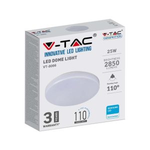 SKU 2113949 25W LUCE 6400K BIANCA VT-8066 V-TAC PRO Plafoniera LED Chip Samsung Rotonda  110LM/W Colore Bianco  IP44