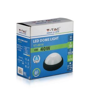 SKU 1260 VT-8014-RD-B V-TAC Plafoniera LED Rotonda 8W Colore Nero 4000K IP54