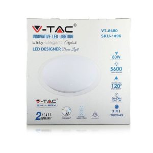 SKU 1496 VT-8480 V-TAC  LED Rotonda 80W con Telecomando Cambia Colore 3 in 1 Effetto Stellato  Dimmerabile