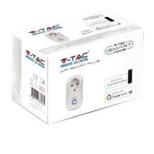 SKU 8415 VT-5001  V-TAC Presa  Schuko WiFi  con Interruttore Compatibile con Google Home e Amazon Alexa Tramite App V-Tac Smart