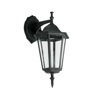 SKU 7068 VT-749  V-TAC Lampada LED da Muro a Lanterna con Portalampada E27 (Max 60W) Attacco verso l'alto Colore Nero IP44