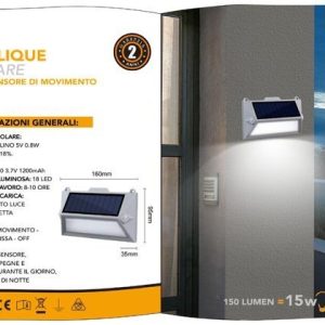 SKU YH0408-PIR-F applique solare  15W  LUCE BIANCA 6500