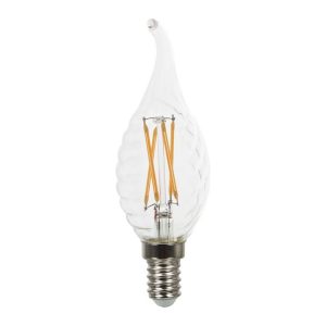 SKU 43881 VT-1995D  V-TAC Lampadina LED E14 4W Candela a Fiamma Tortiglione Filamento Incrociato 2700K Dimmerabile