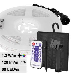 Kit Strip LED  LUCE RGBV  con Pannello Solare 1.2W/m IP67