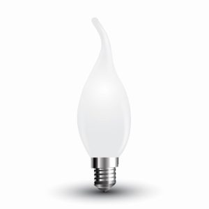 SKU 7105  LUCE 4000K NATURALE VT-1927V-TAC Lampadina LED E14 4W 100LM/W Candela a Fiamma Filamento Bianco