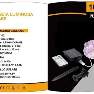 SKU-KYP-10RGB LUCE RGB STRISCE LED SOLARE PER ESTERNI E INTERNO,10M STRISCIA LED LUMINOSA A ENERGIA SOLARE