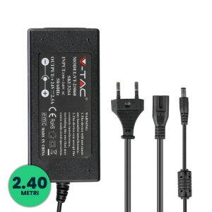 78W 24V 3.25AAlimentatore per Strip LED  Plug and Play con Jack 2.1 e Cavo 2.4m con Spina, Protezione EMI e Cortocircuito IP44
