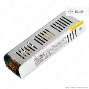 Alimentatore Slim 100W 12V 8.5A  in Metallo  Morsetti a Vite con 2 Uscite 199x62x31mm IP20 TRIAC Dimmerabile