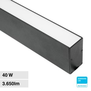 40W  LUCE 6400K BIANCA SKU 21600  V-TAC Plafoniera LED C hip Samsung a Sospensione  Lineare Colore Nero