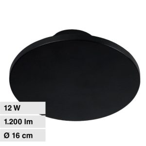 SKU 6788 VT-8612B-RD V-TAC Plafoniera LED Rotonda 12W Colore Nero d: 160mm h: 60mm 4000K IP65