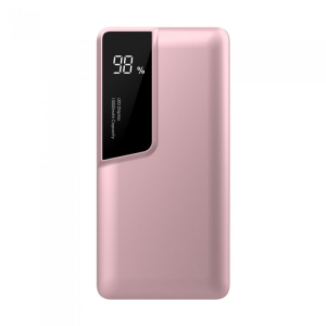 V-TAC VT-3511 Power Bank 10.000 mAh con Display e USB Tipo C Colore Oro Rosa - SKU 8873