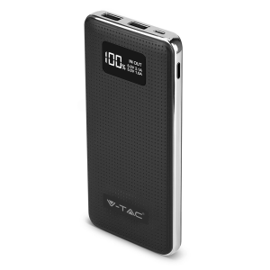 V-TAC VT-3526 Power Bank 10.000 mAh con Display e 2 USB Colore Nero - SKU 8910