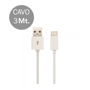 SKU 8457 VT-5543 V-TAC Cavo USB Tipo C 3mt Colore Bianco