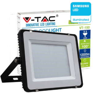 SKU 477 VT-150-B  V-TAC PRO Faro LED SMD Chip Samsung 150W Colore Nero 6400K IP65